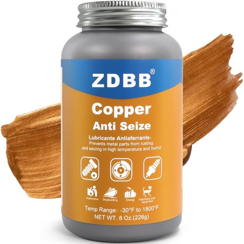 ZDBB Lubricante antiadherente de cobre Compuesto antiadherente para bujías, roscas y tuercas Pasta antiadherente para altas temperaturas en automoción con botella con pincel, 8 oz