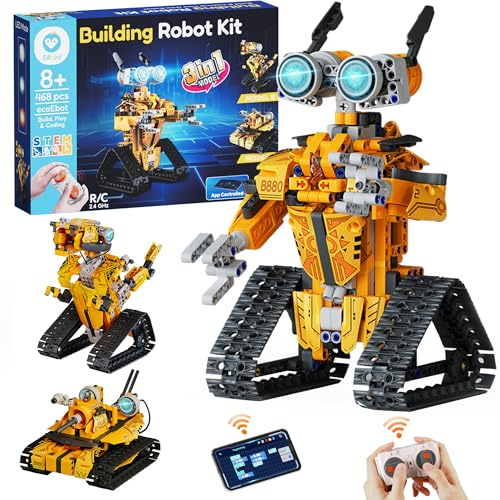 Sillbird Kit de Construcción de Robots con Control Remoto, Regalos para Niños de 8-12, Set de Juguetes de Codificación Robótica para Niños y Adolescentes - Modelo Construible 3 en 1 con 468 Piezas