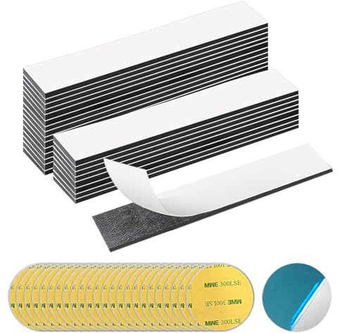 Lot de 48 bandes magnétiques autocollantes puissantes, pour moustiquaire, 150 x 25 mm, bande magnétique autocollante, puissante, pour étagères à outils, réfrigérateur, cuisine, école