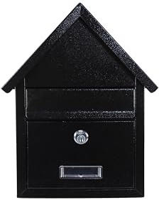 Buzón de Exterior de Metálico con Cerradura y Llaves Color Negro 28x19x6cm.