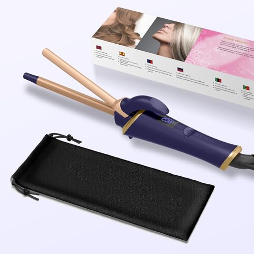 UMIGA Mini fer à friser, fer à cheveux 13mm pour cheveux courts, fer à boucler de voyage avec écran LCD, 5 températures réglables 120-200℃, fer à frisage double voltage avec pince