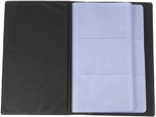 WEKAMOS Album Porta Biglietti da Visita in Pvc Nero Copertina Semplice ed Elegante, Resistente All'usura, per Conservare e Proteggere Carte da Gioco e Sportive