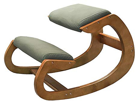 Silla de rodillas de madera para corrección de postura, taburete ergonómico con asiento en ángulo y cojines para oficina en casa y meditación