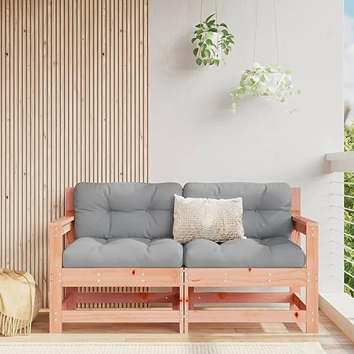 Bucmath Trädgårdskängor set om 2, massivt trä, dubglasi, obehandlad, 62 x 66 x 70,5 cm, hållbara utomhusmöbler för terrass, balkong, trädgård, modulär design, hög lastkapacitet