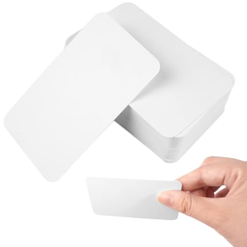 100 stycken kort tomt, 9 x 5,4 cm papperskort, vita kort för egendesign | visitkort, papper, för meddelandekort, presentetiketter, tackkort och gör-det-själv-hantverk