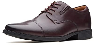 Clarks Men's Tilden Cap Oxford, Wine Leather, 10.5 UK