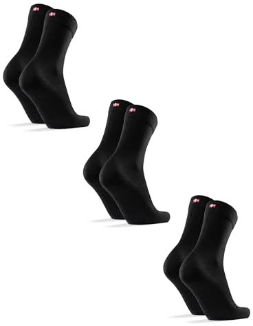 DANISH ENDURANCE Merinowolle Socken (Schwarz - 3 Paare, EU 43-47)