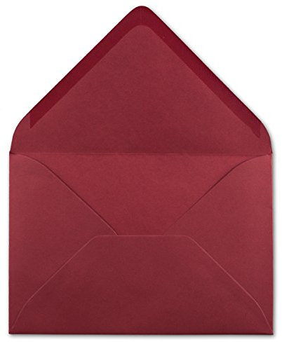 25 DIN C5 Briefumschläge Dunkelrot - 22,0 x 15,4 cm - 110 g/m² Nassklebung Post-Umschläge ohne Fenster ideal für Weihnachten Grußkarten Einladungen von Ihrem Glüxx-Agent