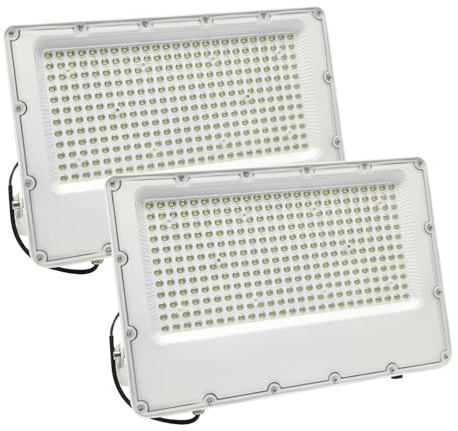 LED ATOMANT Pack 2x Foco Proyector LED Exterior 300W, Color Blanco Frio (6500K), Impermeable IP66, 30000 Lumenes, Foco Jardin, Luces LED Exterior