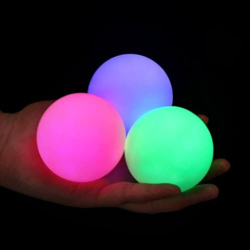 POITOI Juggling Balls Light Up Juggling Ball Glow in The Dark Juggling Balls USB Rechargeable Glowing Juggling Ball for Beginners and Professionals Set of 3