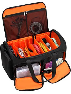 Musiclites Cable Bag for DJ Band Equipment - Audio Gear Case with Dividers for Accessories Management - Large Microphone and Gig Organizer