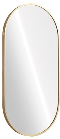 Navaris Specchio Ovale da Parete Bronzo Ingresso Moderno - 75 x 38 x 3 cm