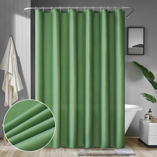 MIULEE Duschvorhang 120x180cm Grün Wasserdicht Badvorhang Anti-schimmel und Textil Waschbar Schnelltrocknend Badezimmer für Badewanne und Dusche Duschvorhänge mit 8 Duschvorhangringe