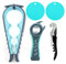 5PCS Multi-Purpose Can Opener Set, 5 in 1 Lid Opener, Beer Bottle Opener, Non Slip Rubber Jar Opener (Grey and Blue)