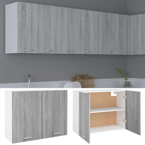 Homgoday Sonoma - Armadietto sospeso in legno ingegnerizzato, 80 x 31 x 60 cm, da parete, per cucina, soggiorno e ufficio
