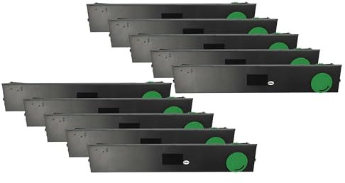 vhbw 10x Farbband Schriftband kompatibel mit Wincor Nixdorf HighPrint 4915+, 4915XE, 4915, 4920 Nadeldrucker, Bondrucker - Schwarz