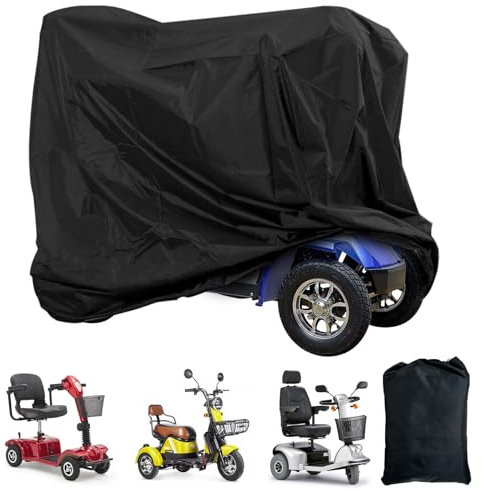 Idota Elektromobil Abdeckhauben, wasserdichte Mobilitätsroller Abdeckung 210D Oxford Roller Abdeckhauben, Universelle Abdeckplane für Elektromobil 140×66×91 cm