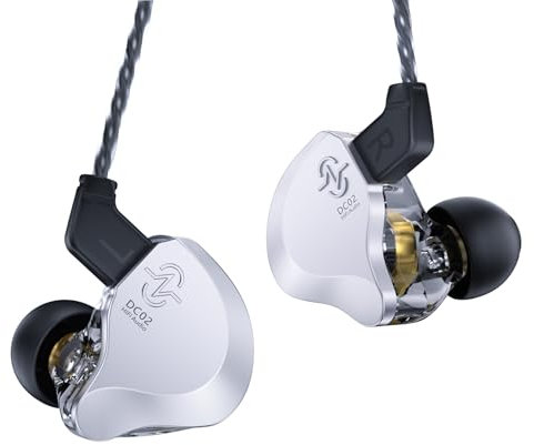 keephifi CCZ DC02 IEM Auricolari Monitor In Ear,Doppio Circuito Magnetico DD Cuffiette con Filo,DJ Cuffie Cavo in Metallo Lucido Elettrolitico,Diaframma Composito in PU+PET per Musica,Gaming,Cantanti