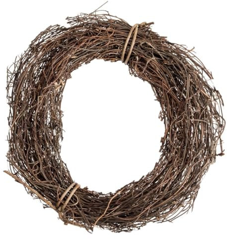 NaDeco Clematis-Kranz in Natur, Durchmesser ca. 20cm | Naturkranz | Mühlenbeckia-Ring | Deko-Kranz | Naturkranz | Rebenkranz | Weidenkranz | Türkranz | Waldrebe | Osternest | Osterdeko | Naturdeko