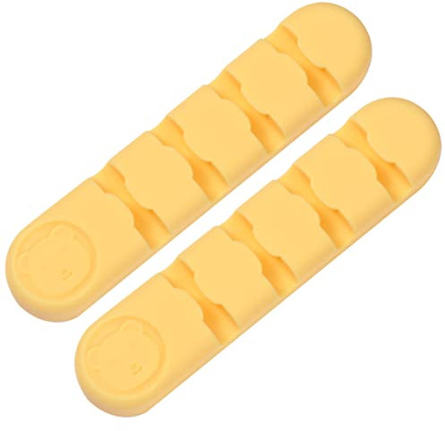 SECFOU 2pcs Desk Cord Organizer Silicone Cable Holder Self Adhesive Wire Management Cord Cable Organizer for Office Desk Accessories