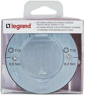 LEGRAND - Kit Prise de Sol Ronde Inox Étanche IP44 avec Volet + Boîte à Encastrer