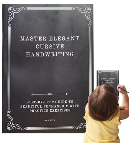 Kursiv handskriftsbok, kalligrafi övningsbok, handskrivande färdigheter alfabetsutövning, hemskoletillbehör för skrivfärdigheter och penmanship improvement