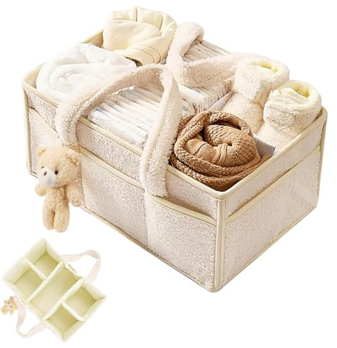 Wvu & Wvo blöjorganisatör för skötmatta, förvaringskorg, babyblöja Caddy arrangör, gåva för babyparty, bilorganisatör, dagis arrangör, bärbar förvaring