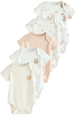 NEXT Bébé Body à manches courtes bébé, lot de 5 Naturel 3 Mois-6 Mois