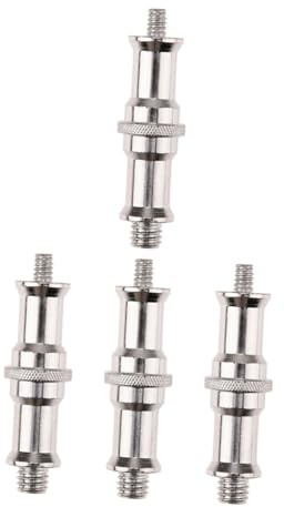 OKUMEYR Adaptador De Tornillo para Fotografía 1/4 a 3/8 para Cámaras y Flash, Espiga Metálica Resistente, Kit De 4 Unidades, Uso Profesional y Portátil, Color Negro