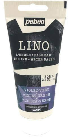Pébéo Tinta Linograbado DUOCROME VIOLET-VERDE 80 ml – Tinta Lino al Agua Ultra Pigmentada y Opaca, Impresión sobre linóleo y papel, Limpieza fácil