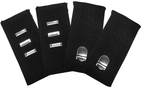 Livawnd 4Pcs Adjustable Waistband Extenders, No Sew Metal Hook for Trousers | Unisex 3-Gear Waist Extender Set, Durable Nylon Base, No Sew for Jeans Skirts Maternity Wear Daily Use