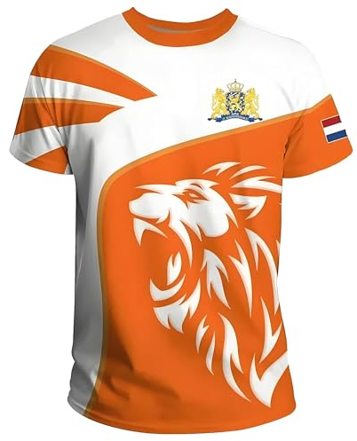 2026 Nederländerna fotbollsfan-t-shirt, nationella flaggor, tryck, andas, snabbtorkande, sport, avslappnad, lös -tröja, tröja, topp för män, kvinnor, barn