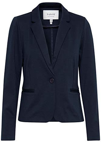 b.young BYRizetta Damen Blazer Jackenblazer Anzugsblazer mit Stretch Reverskragen 1-Knopf-Form Paspeltaschen Slim fit, Größe:36, Farbe:Copenhagen Night (80466)