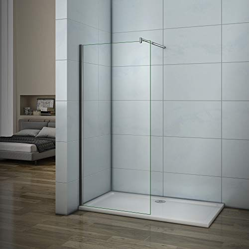 AICA SANITARIOS Mampara de ducha Frontales Puerta fija Cristal 6mm Antical Barra 70-120cm 65x185cm