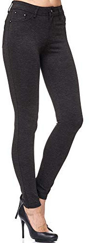 Elara Damen Stretch Hose Skinny Fit Jegging Chunkyrayan H92 Black/Grey 44 (2XL)
