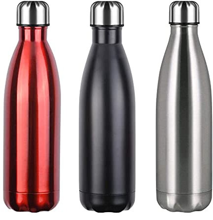 Flintronic Stainless Steel Water Bottle, 750ml Double Walled Vacuum Flask with Cleaning Brush, BPA Free 12 Hours Hot&Cold Sport Drink Bottle for Gym, Home, Office, Outdoor, Work