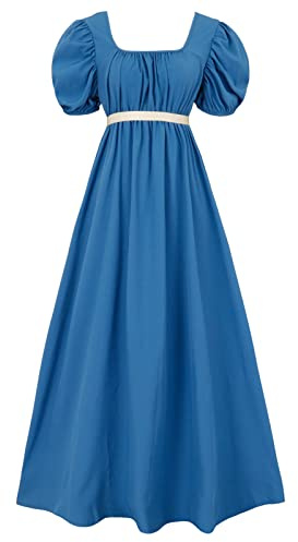 HEQU Regency Vestidos para Mujer con Faja de satén Vestido de Cintura Imperio con Volantes - - Medium