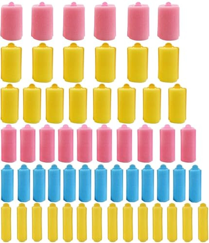 LATRAT 56 unidades de esponja, rulos de espuma, rizadores de pelo flexibles para mujeres y niños, esponja, rizadores de pelo