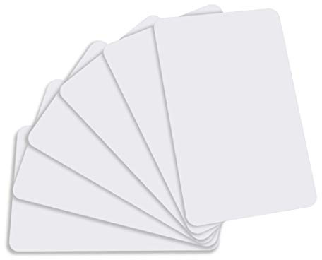 SANPOPO 30 biglietti da visita in plastica PVC di alta qualità, bianchi, in plastica, biglietti da visita in PVC, Compatibili con tutte le stampanti di carte di credito