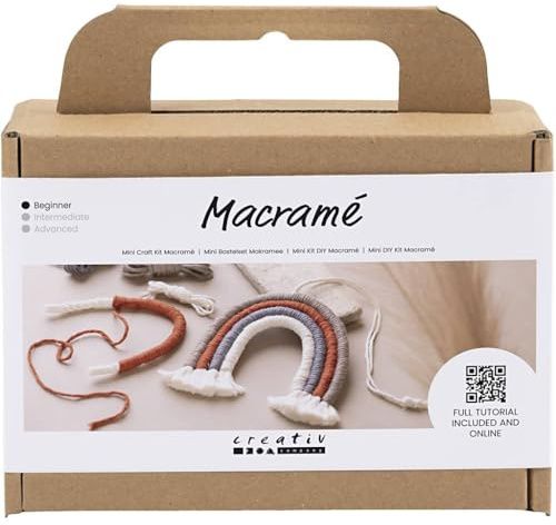 Mini-Bastelset Makramee, Regenbogen, 1 Packung