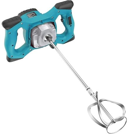 2100W Mörtelrührer, Rührwerk mit 6-Gang einstellbar, Handheld Zementmörtel Rührwerk, Drehzahl:800r/min, M14 Gewinde, Farb & Mörtelrührwerk, für das Mischen von Farbe, Zement, Beton, Mörtel (blue)