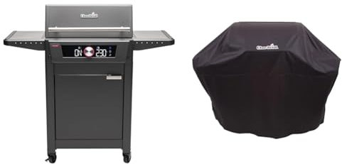 Char-Broil Evolve Electric E-Power Grillen, 90°C-370°C, APP Control, Reinigungsfunktion & 140766 - Universal Wetterschutzhaube für 3 & 4-Brenner-Gasgrill