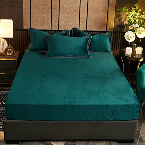 Sábana bajera de terciopelo de 120 x 200 pulgadas, cálida sábana bajera de franela con banda elástica, juego de ropa de cama suave con bolsillo profundo de microfibra fina para mayor comodidad