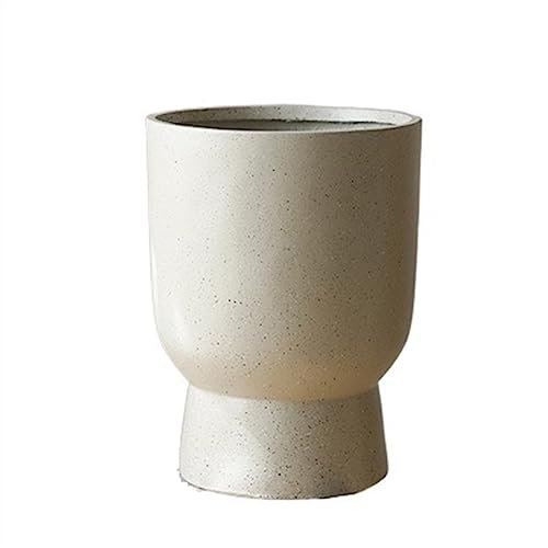 Wfxjyg2223 Plant Flower Pots- Floor Plant Pots Cement Goblet Shape Planters Large Simple Solid Color Green Plants Floriculture Flower Pots for Bedroom/Study/Living Room Planters(Beige,Large)