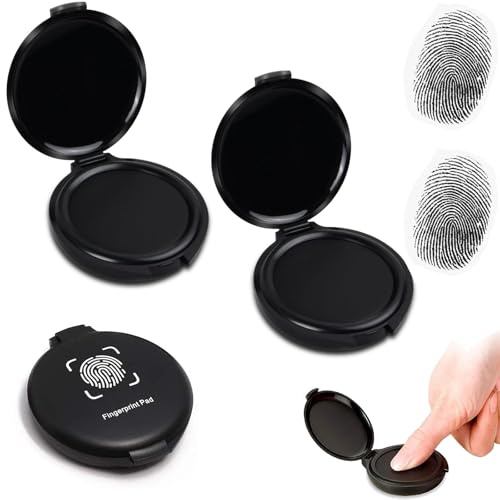 2 PCS Fingerprint Ink Pad, Black Thumbprint Ink Pad for Notary Supplies Portable Fingerprint Kit, Quick-Drying, Smudge-Free for Clear Prints – Ideal for Office and Personal Use