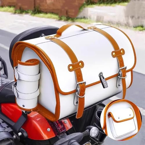 Borsa posteriore da moto Vespa GTS GTV 250 300, in pelle, impermeabile, stile retrò, grande capacità