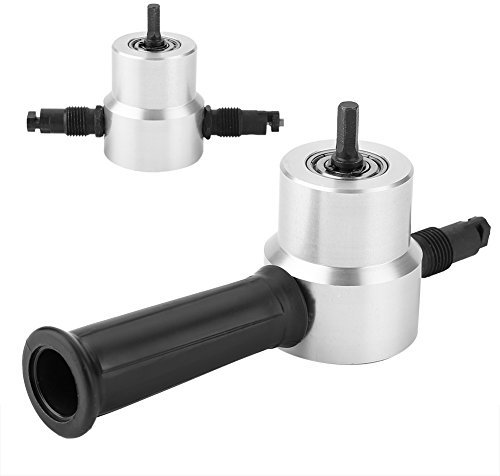 DEWIN Blechknabber Vorsatz, Doppelkopf-Blechschneider Knabber Schneidwerkzeug Doppelköpfig Blechnibbler Blechschneider Knabber Zubehör für Workshop DIY Car Reparatur 7.1 x 3,1zoll 463g（Silber)