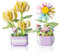 GZGXKJ 2 Piezas Mini Bloques de Construcción Flor Bonsai Kit de Flores Plantas Suculentas Building Blocks para Decoración del Hogar y Regalos para Niñas