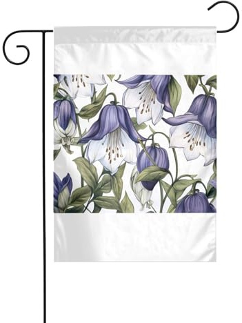Wzywhj Papier peint motif campanule drapeau de jardin d'été double face décoration cour 30,5 x 45,7 cm
