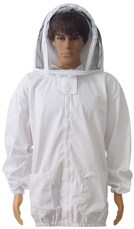 Tuta Protettiva per Apicoltura Giacca da apicoltore Tuta protettiva bianca Abbigliamento Cappello Manica Traspirante Attrezzatura for apicoltura